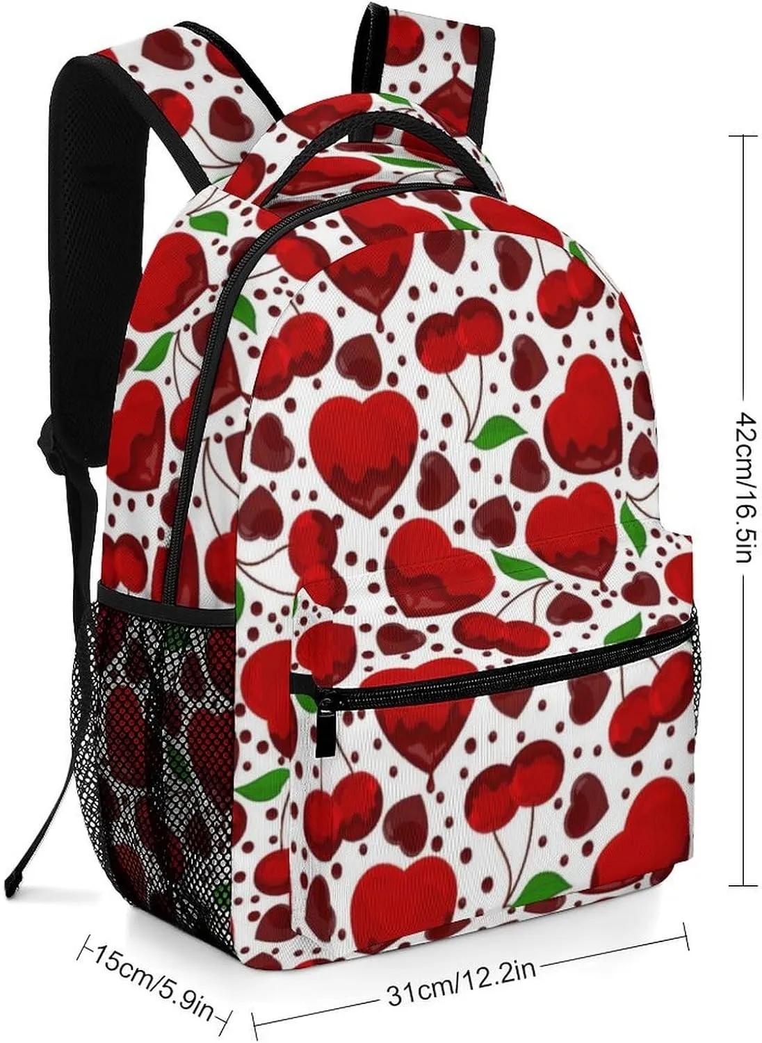 17 Inch Backpack Pattern Of The Cherry Laptop Backpack Shoulder Bag School Bookbag Casual Daypack