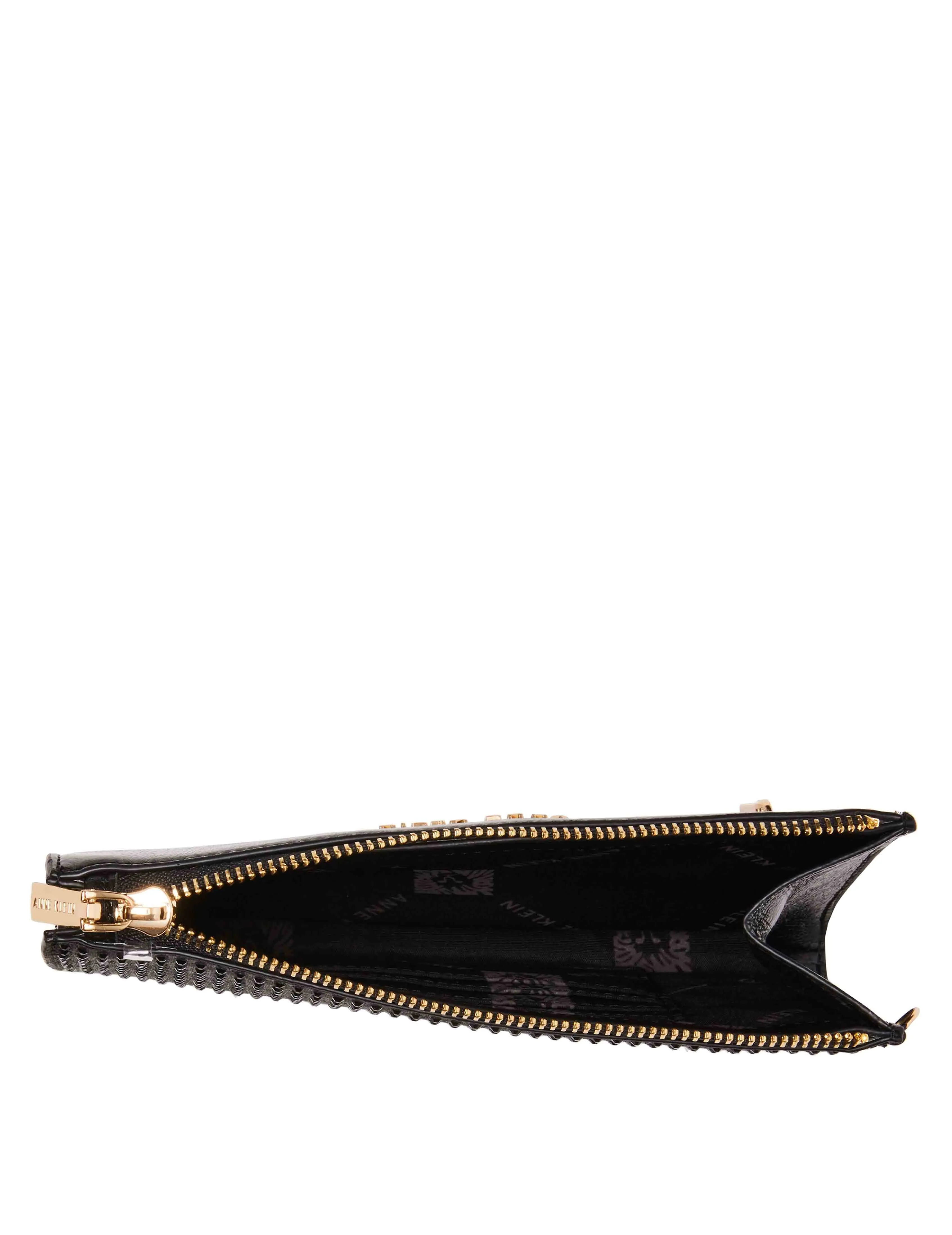 2 Piece Gift Set With Rhinestone Zip Clutch And Card Case