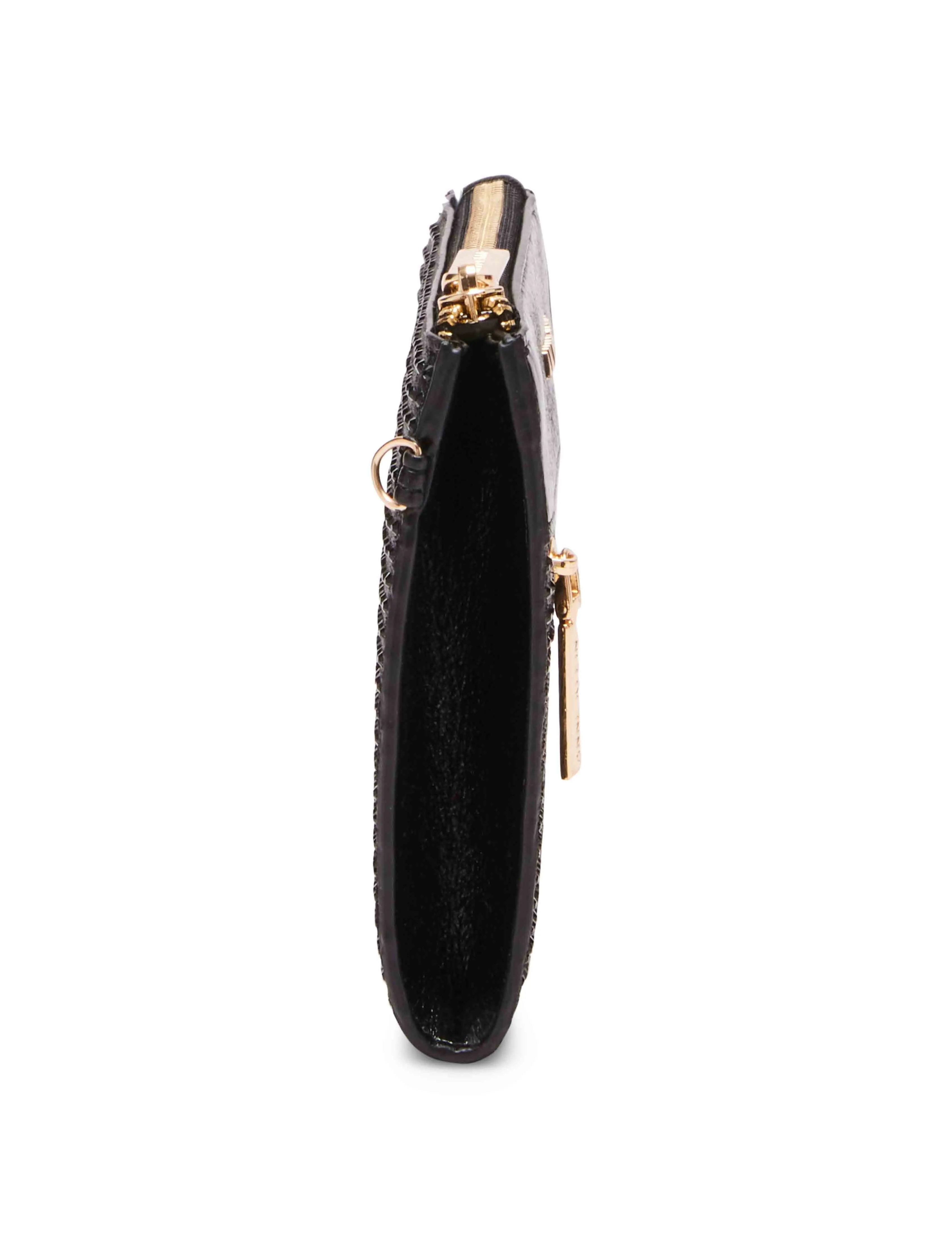 2 Piece Gift Set With Rhinestone Zip Clutch And Card Case