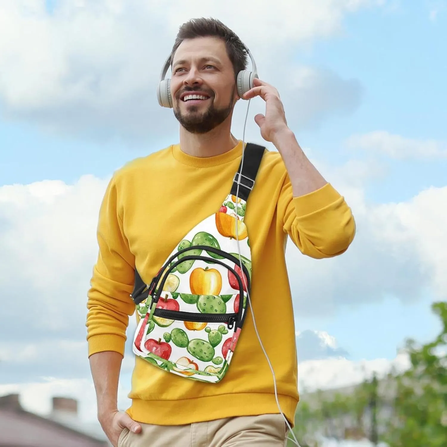 Apple Cactus (2) Sling Backpack Bag