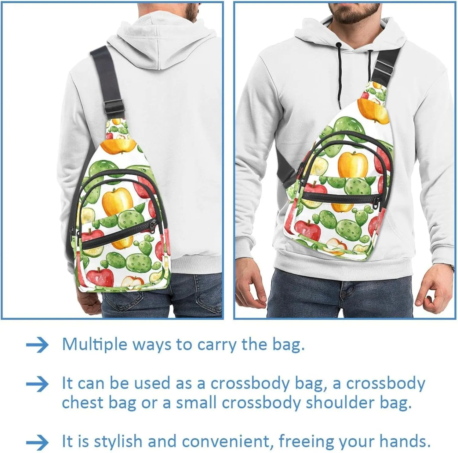 Apple Cactus (2) Sling Backpack Bag