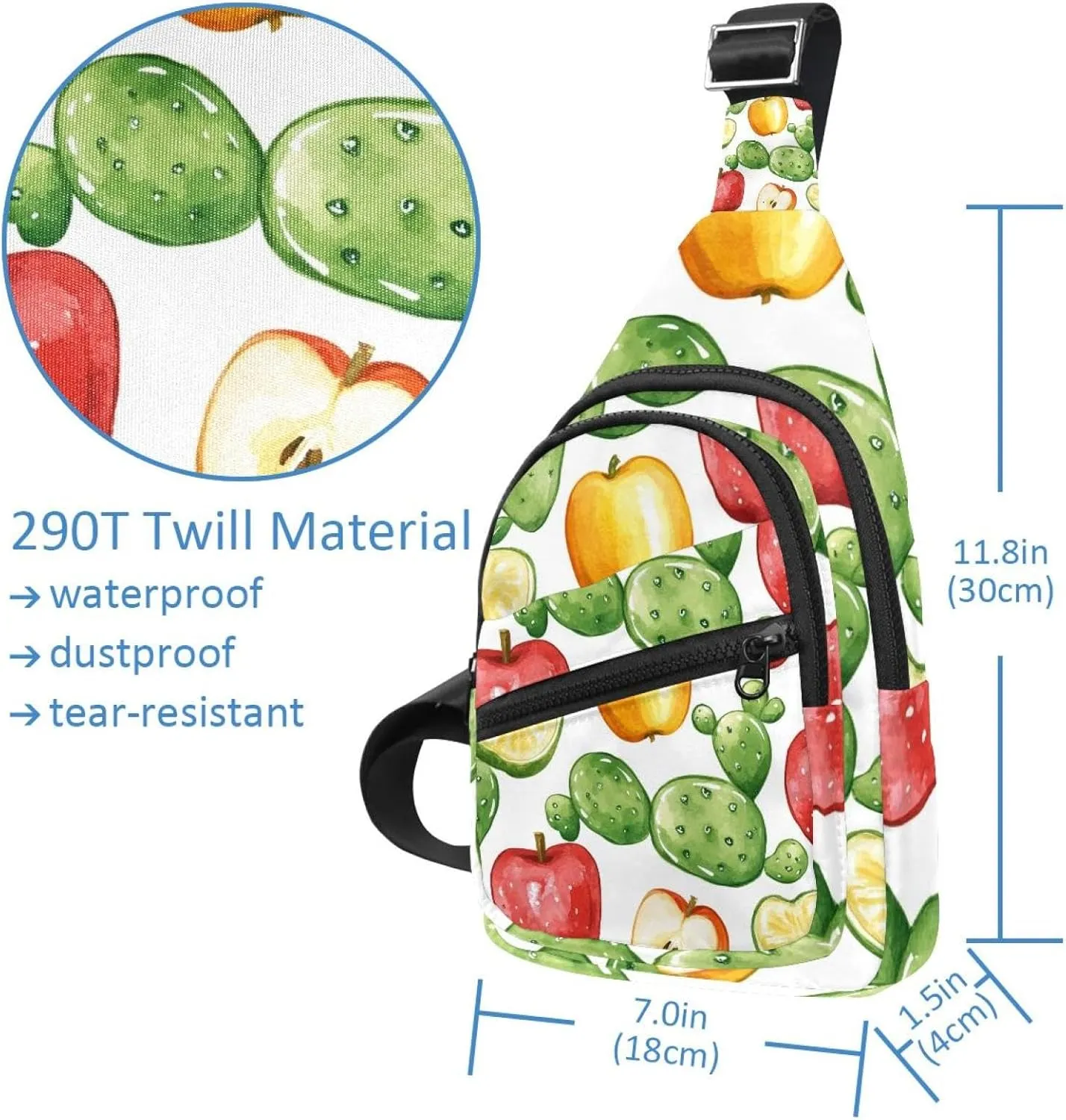 Apple Cactus (2) Sling Backpack Bag
