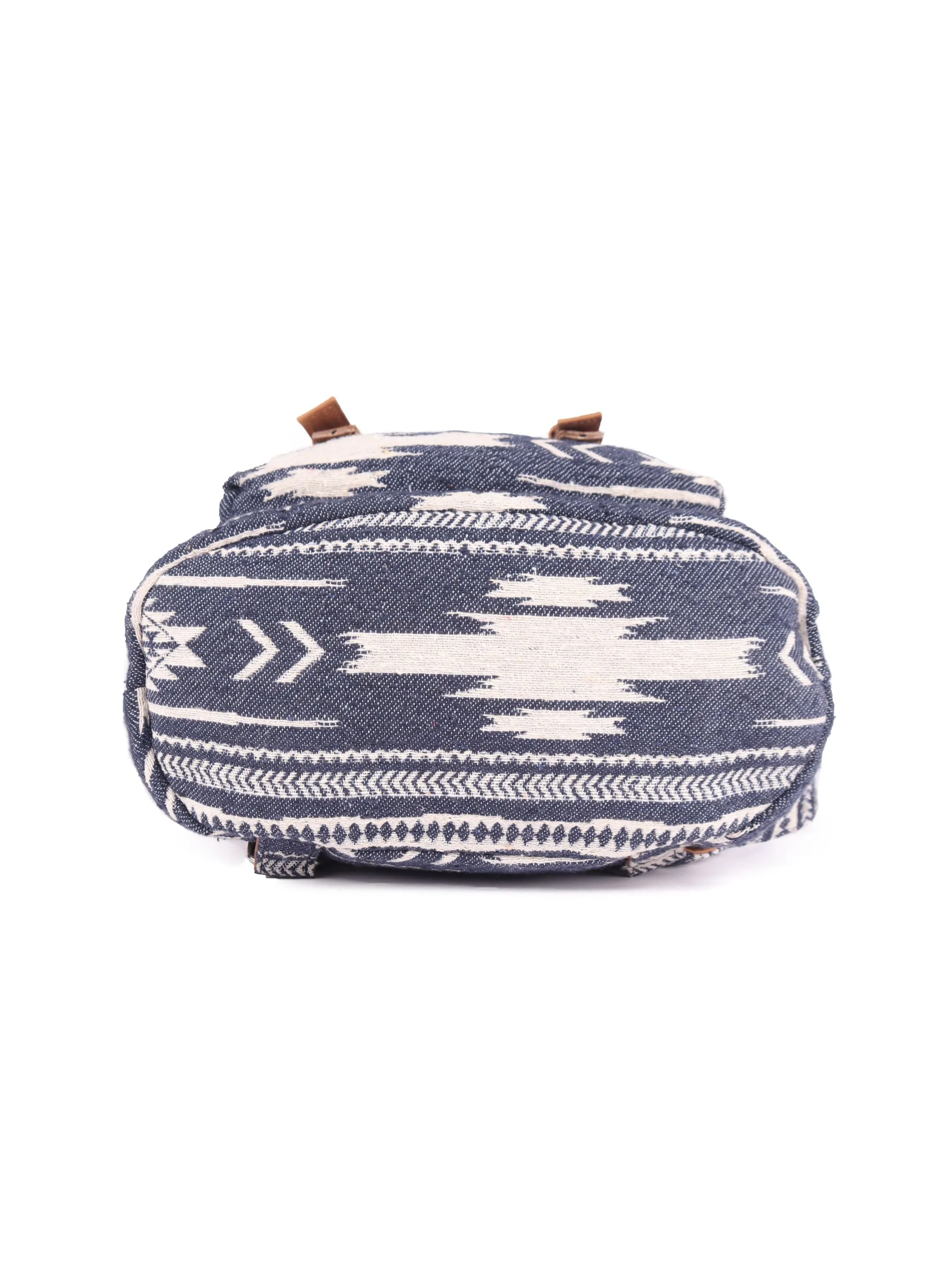 Blue Multi Cotton Dhurry Girls Backpack Medium Size