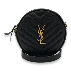 Camera Crossbody Bag Black in Caviar Leather, Gold hardware