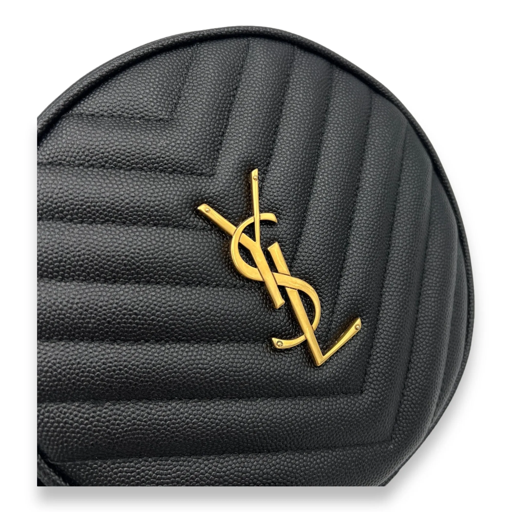 Camera Crossbody Bag Black in Caviar Leather, Gold hardware