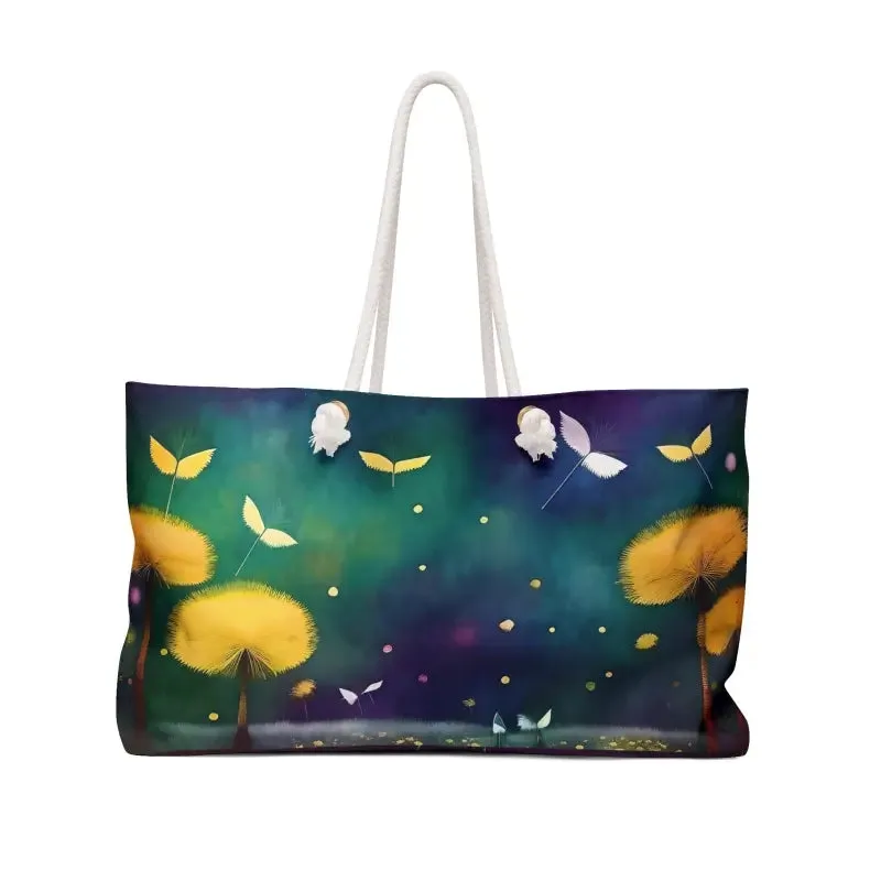Chic Dazzling Dandelions Polyester Weekender Bag