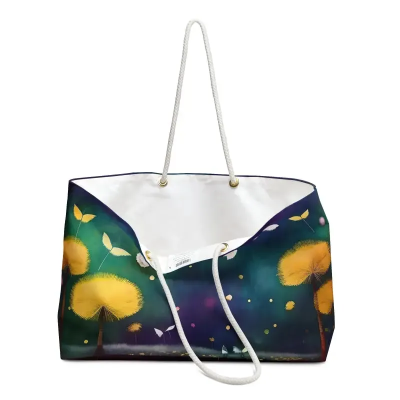 Chic Dazzling Dandelions Polyester Weekender Bag