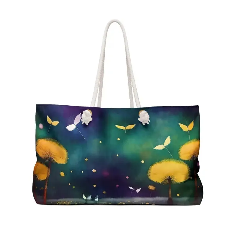 Chic Dazzling Dandelions Polyester Weekender Bag