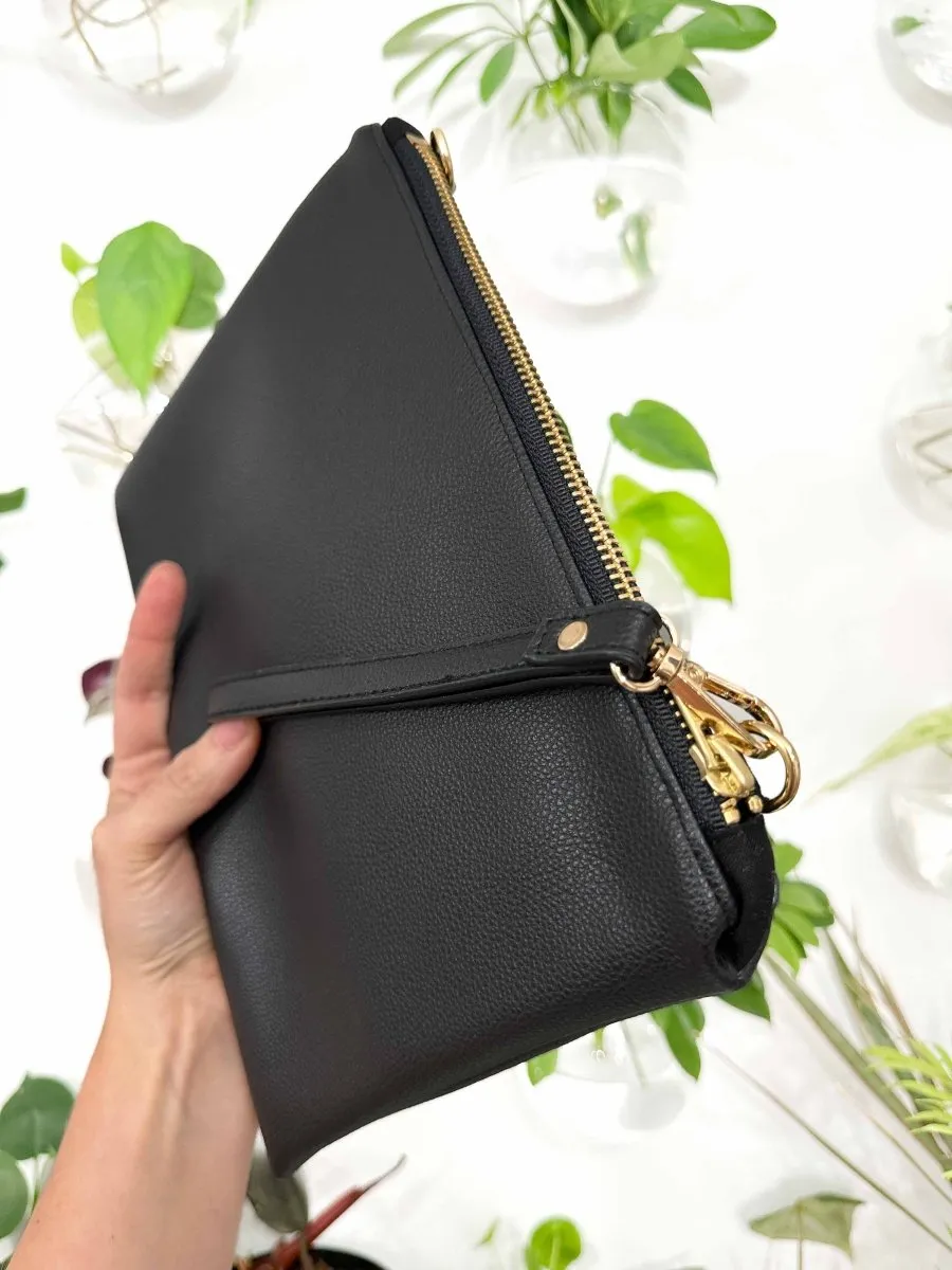 Classic Black Convertible Crossbody Wristlet  XL