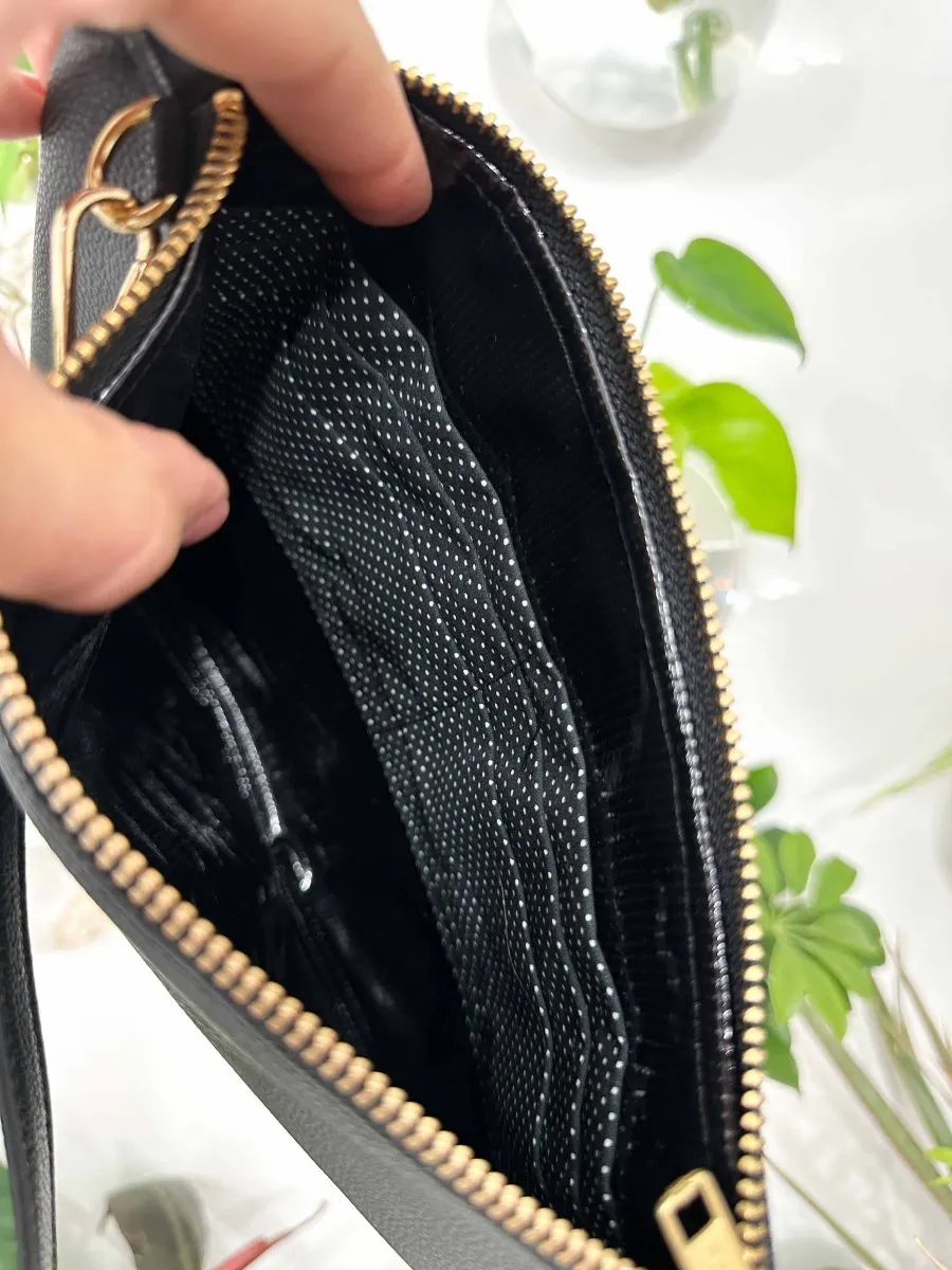 Classic Black Convertible Crossbody Wristlet  XL