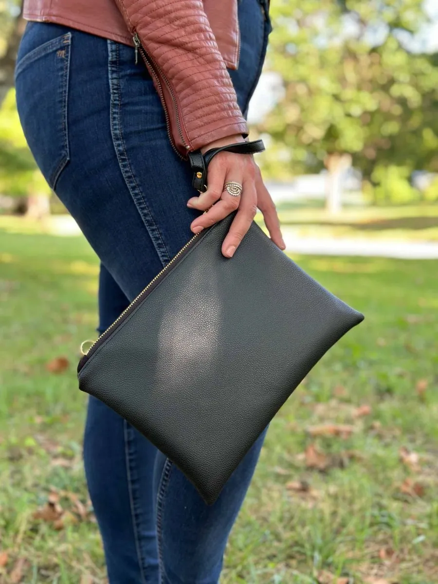 Classic Black Convertible Crossbody Wristlet  XL