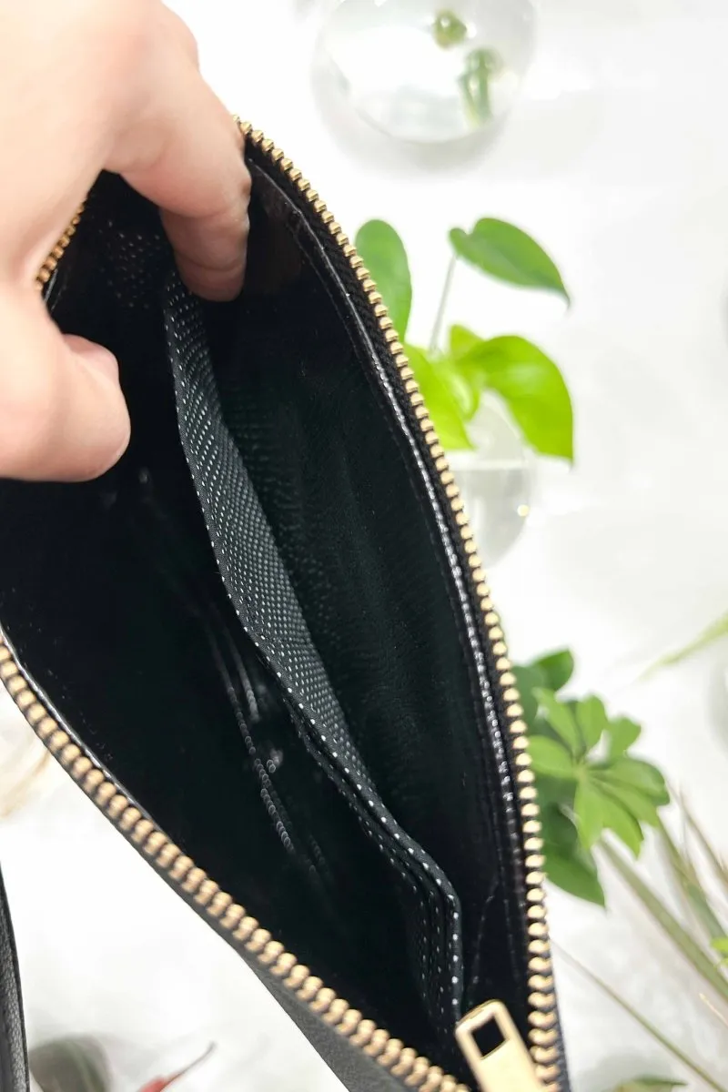 Classic Black Convertible Crossbody Wristlet  XL