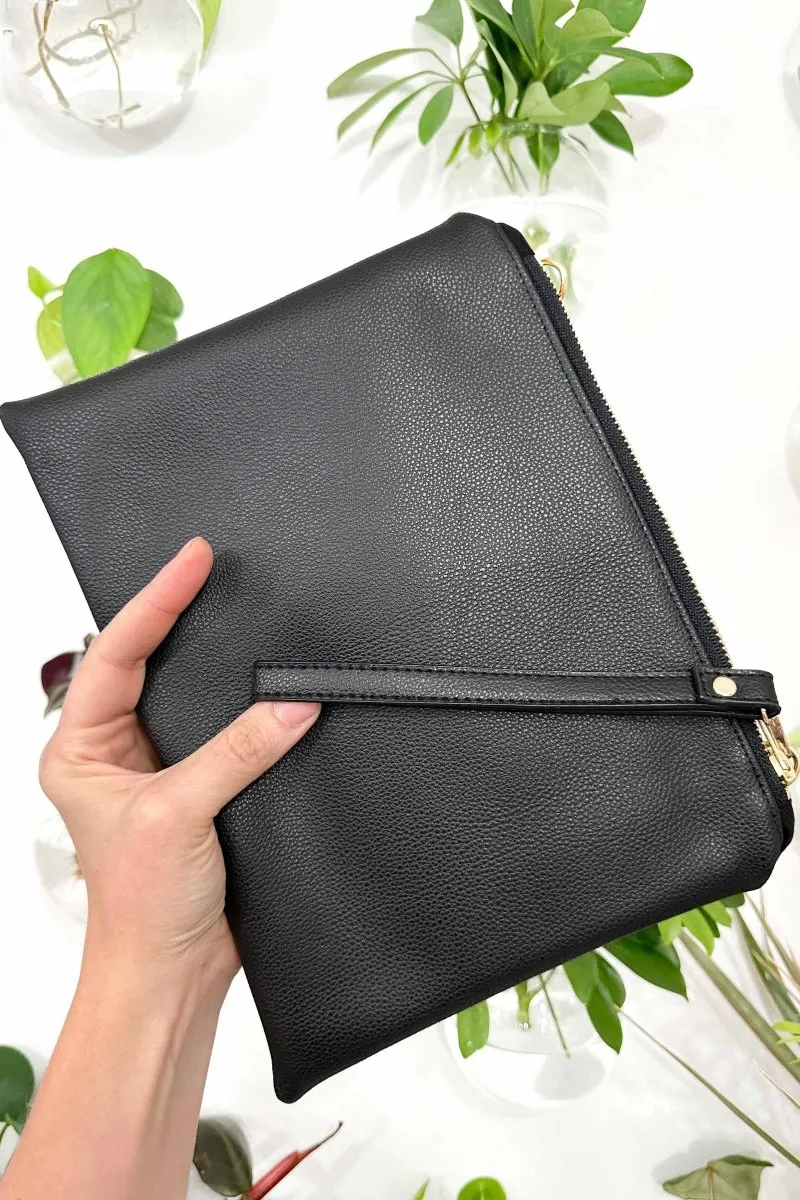 Classic Black Convertible Crossbody Wristlet  XL
