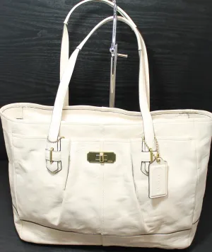 Coach Purse: 17815 Ivory Leather Shoulder Bag