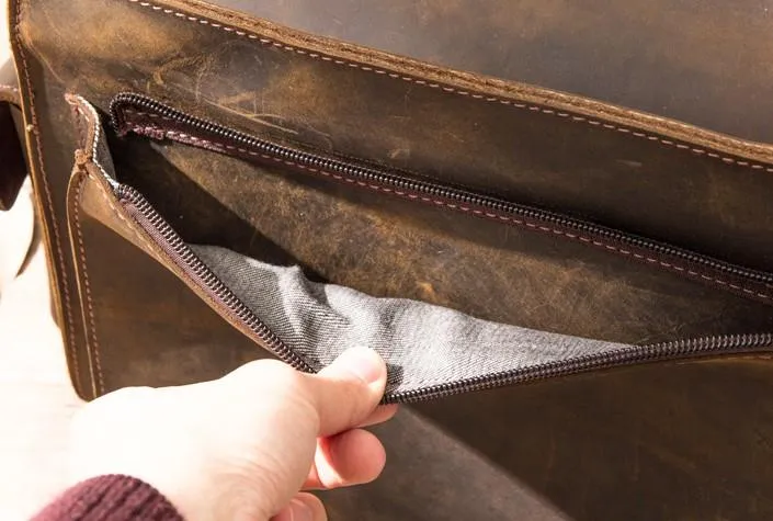 Coffee Vintage Leather Mens Camera Messenger Bag Crossbody Camera Bags for Men