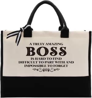 Cotton Canvas Tote Bag - Women's Farewell Gifts, Beach Cooler, Thank You Present for Boss