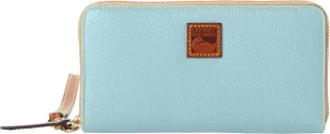 Dooney & Bourke Wallets for Women, Pebble Grain Leather Large Zip Around Wristlet with Removable Strap