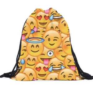 Drawstring Unisex Emoji 3D Drawstring Bag