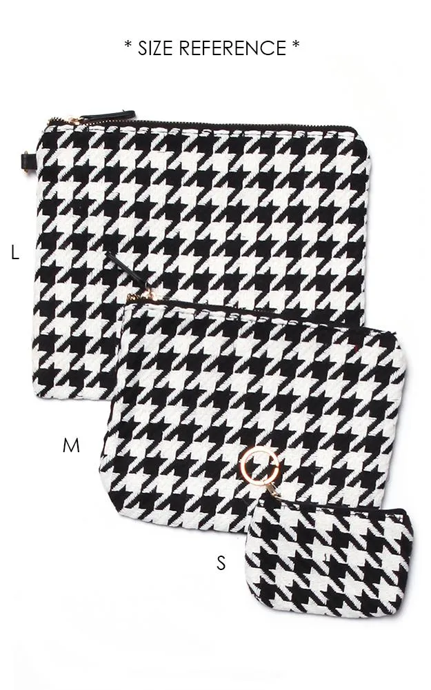 EABG9371 White Tartan Crossbody Clutch Bag