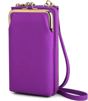 EASTNIGHTS Small Crossbody Phone Bag for Women Cell Phone Purse Wallet Kiss Lock Cute Shoulder Bag with Credit Card Slots
