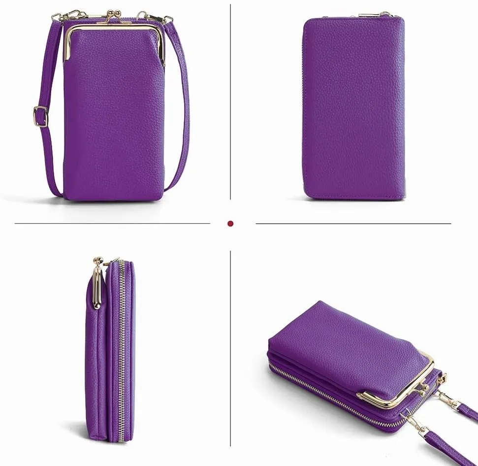 EASTNIGHTS Small Crossbody Phone Bag for Women Cell Phone Purse Wallet Kiss Lock Cute Shoulder Bag with Credit Card Slots