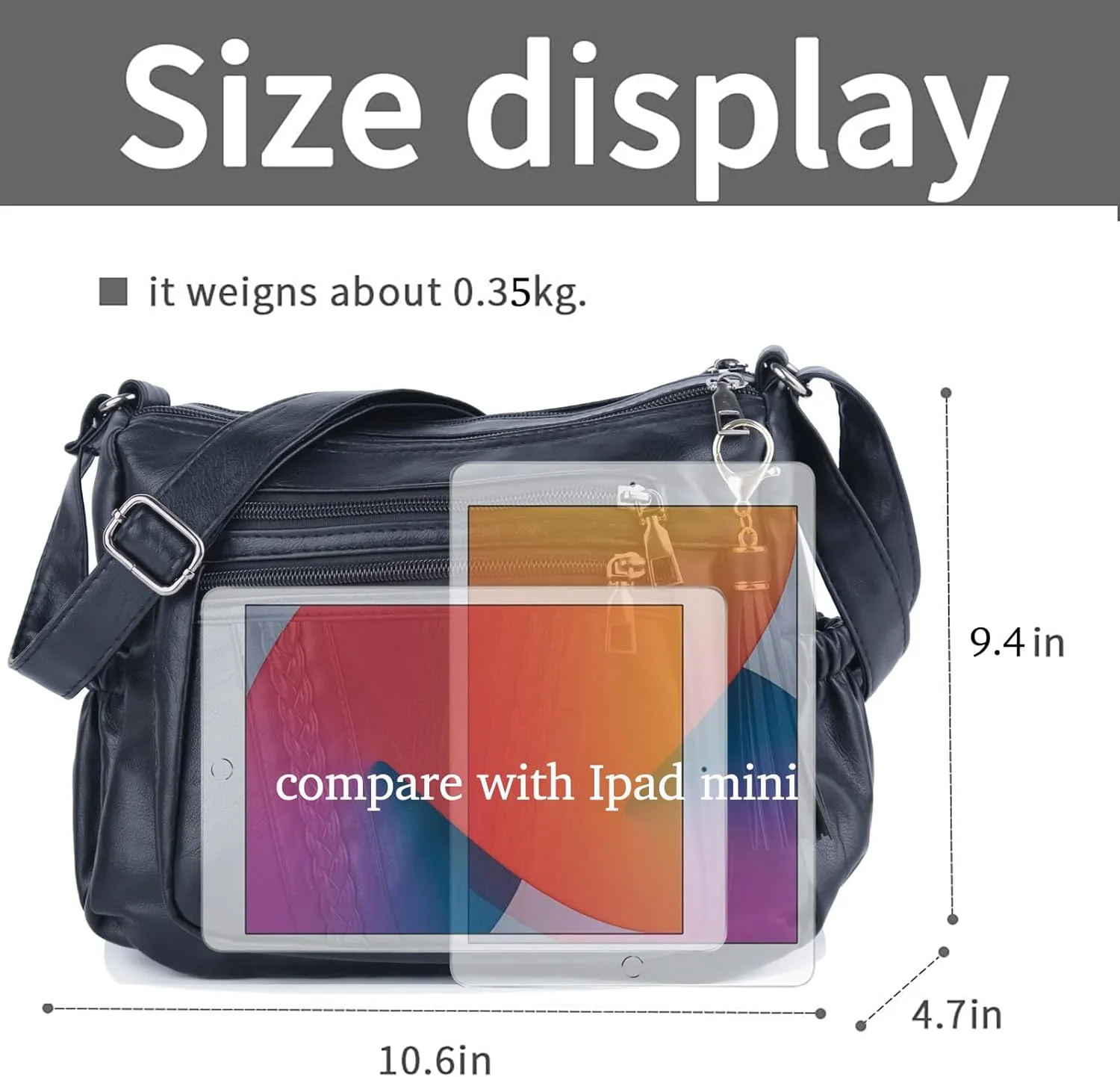 ELDA Crossbody Bags For Women Pocketbooks Soft PU Leather Purses and Handbags Multi Pocket Shoulder Bag