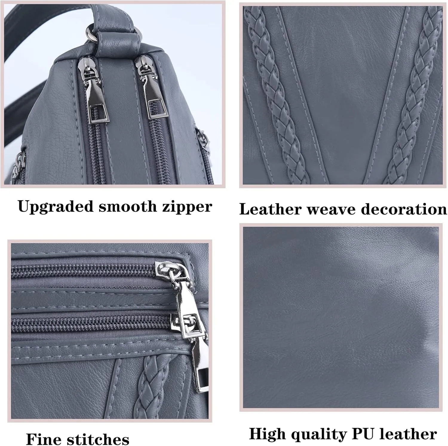 ELDA Crossbody Bags For Women Pocketbooks Soft PU Leather Purses and Handbags Multi Pocket Shoulder Bag