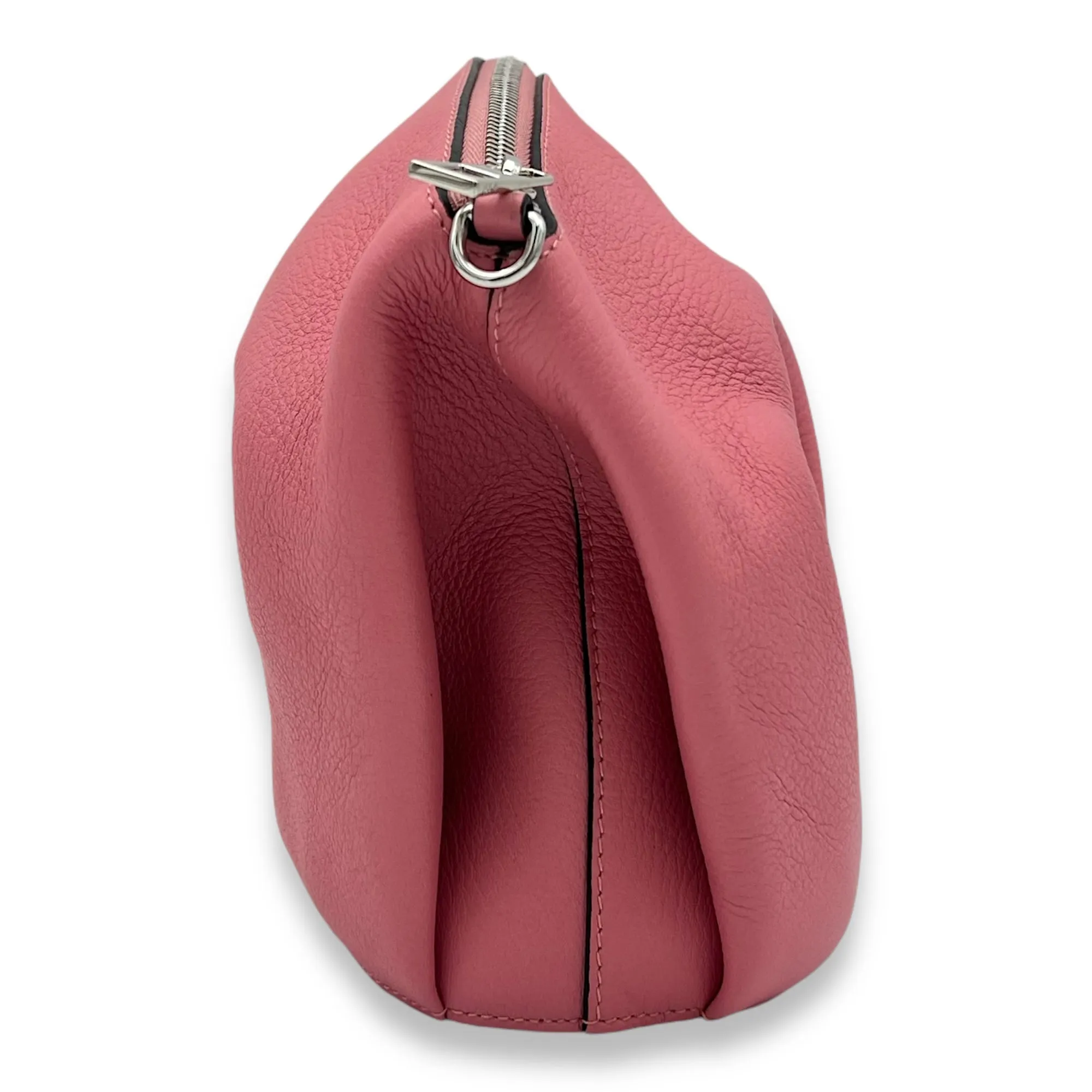 Elephant Crossbody Bag Pink in Calfskin, Silver hardware