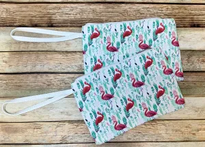 Flamingo Wristlet with Strap
