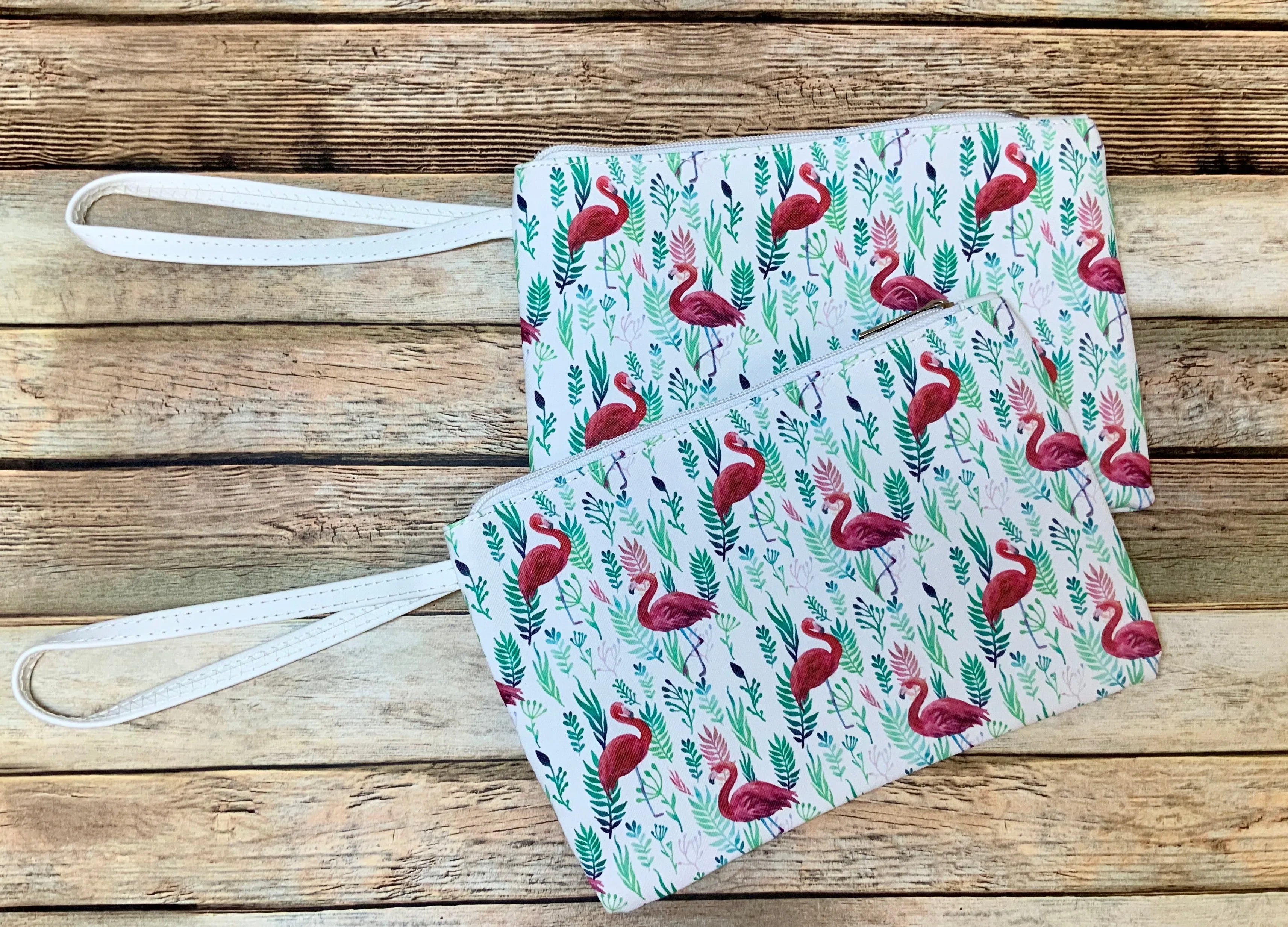 Flamingo Wristlet with Strap