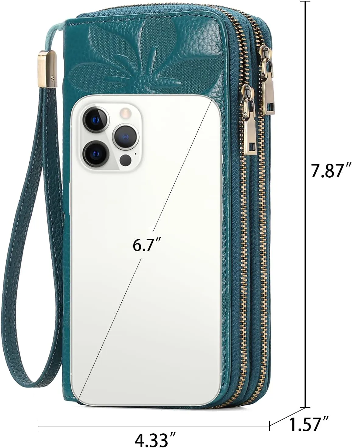 GAEKEAO Wallet for Women Clutch RFID Blocking Wristlet Leather Purse Large Capacity Credit Card Holder with Grip Hand Strap