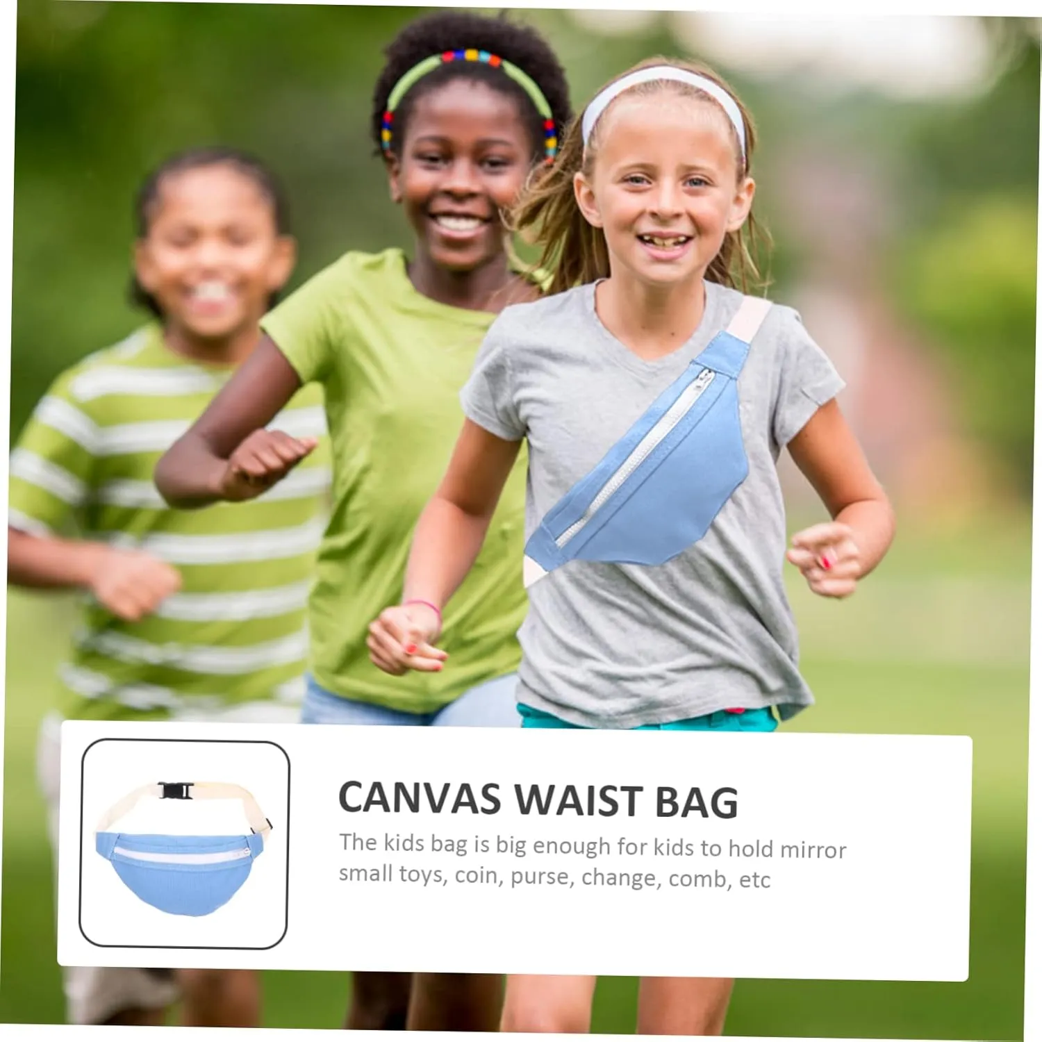 GALPADA 3pcs Multi-purpose Boy Girl Waist Bag for Boys and Girls Cross-body Canvas Pouch for Outdoor Activities Hiking and Travel Stylish Storage for and Essentials
