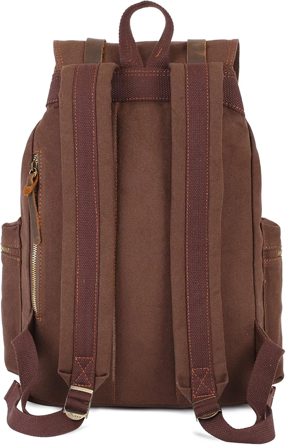 KAUKKO Vintage Casual Canvas and Leather Rucksack Backpack