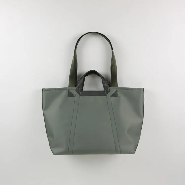 Khaki Womens Nylon Handbag Totes Khaki Womens Nylon Leather Shoulder Tote Purse for Ladies