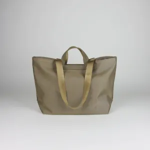 Khaki Womens Nylon Handbag Totes Khaki Womens Nylon Leather Shoulder Tote Purse for Ladies