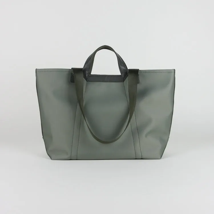 Khaki Womens Nylon Handbag Totes Khaki Womens Nylon Leather Shoulder Tote Purse for Ladies