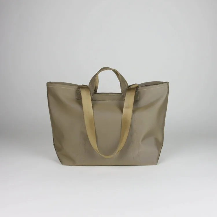 Khaki Womens Nylon Handbag Totes Khaki Womens Nylon Leather Shoulder Tote Purse for Ladies