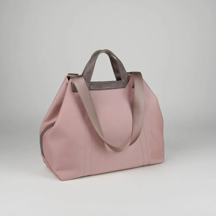 Khaki Womens Nylon Handbag Totes Khaki Womens Nylon Leather Shoulder Tote Purse for Ladies