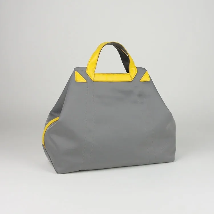 Khaki Womens Nylon Handbag Totes Khaki Womens Nylon Leather Shoulder Tote Purse for Ladies