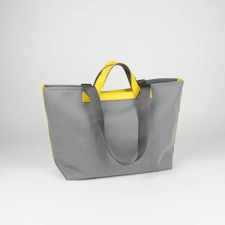 Khaki Womens Nylon Handbag Totes Khaki Womens Nylon Leather Shoulder Tote Purse for Ladies