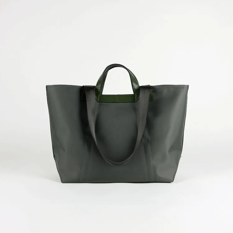 Khaki Womens Nylon Handbag Totes Khaki Womens Nylon Leather Shoulder Tote Purse for Ladies
