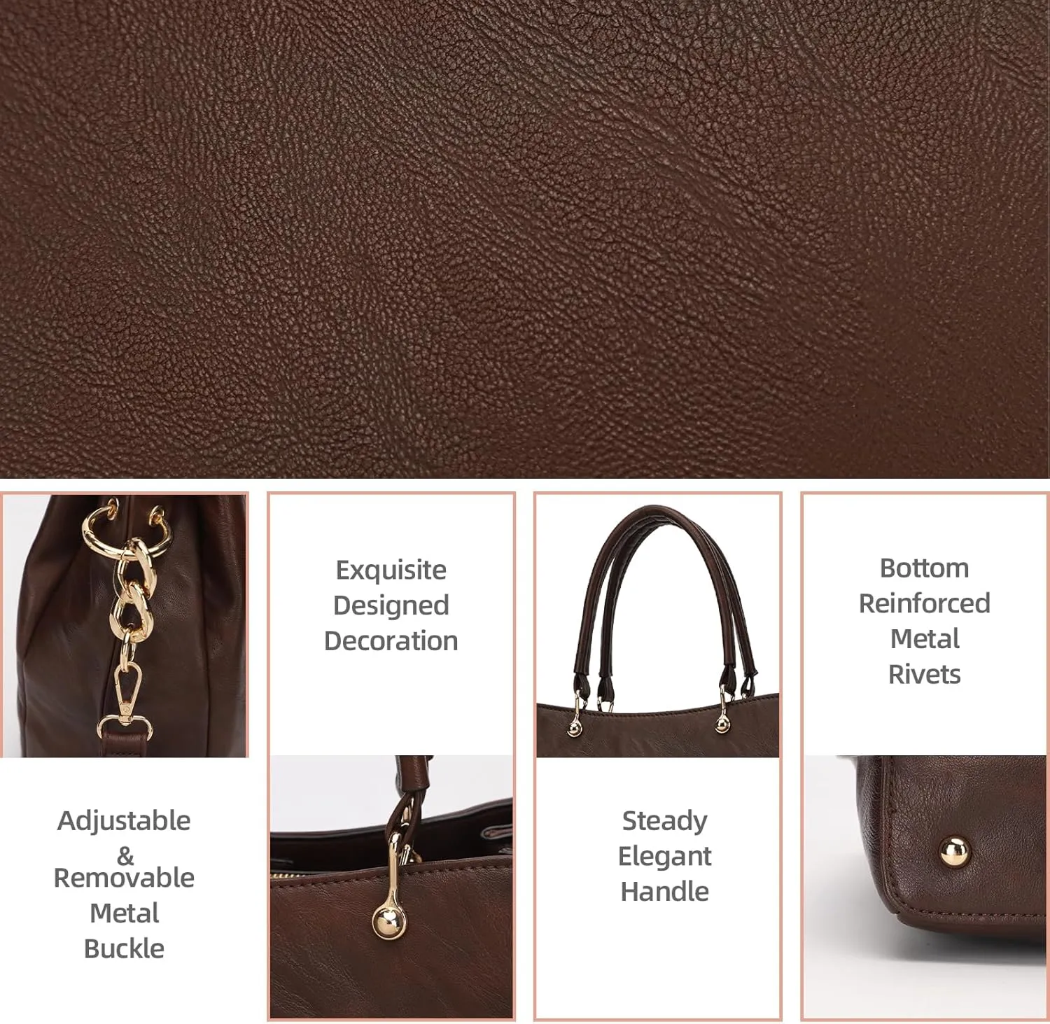 KL928 Women Designer Handbag and Purse, PU Leather Top Handle Satchel Shoulder Bag Tote Bag for Ladies