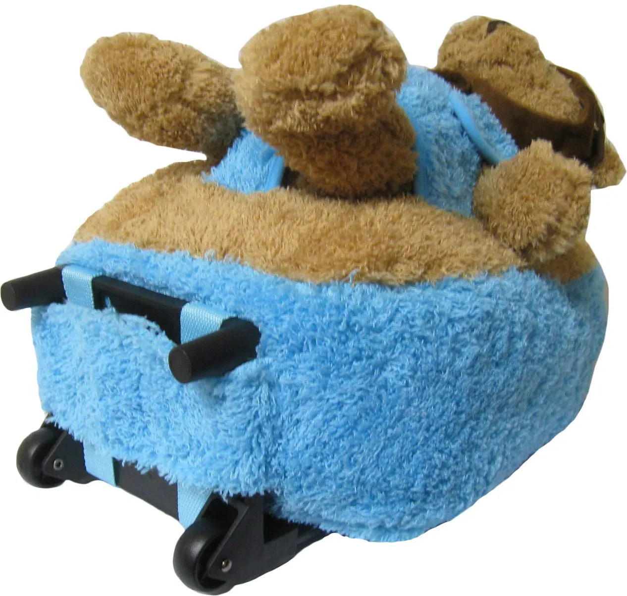 Kreative Kids Adorable Aviator Pilot Bear Rolling Backpack w/Removable Stuffed Toy & Wheels