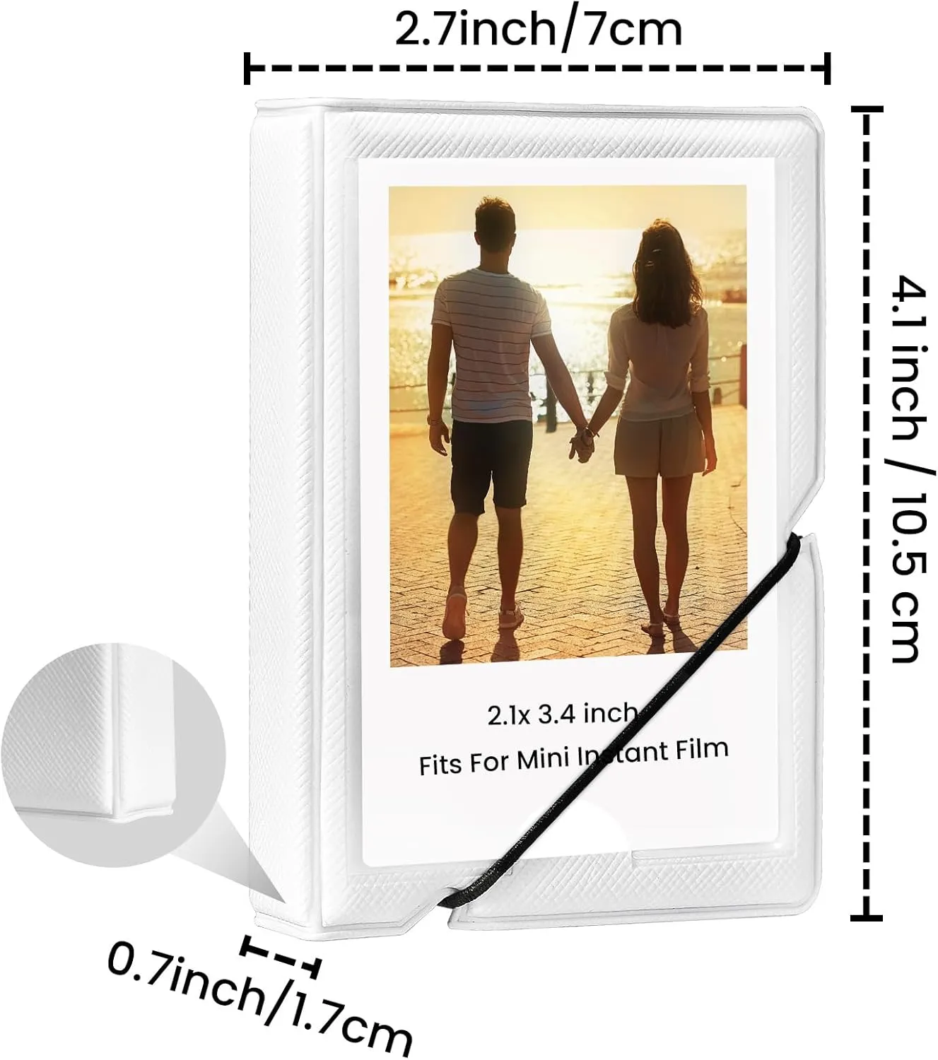 Lifting 2 Pack Mini Photo Album with 28 Pocket 2x3 Inch Pictures Fits for Fujifilm Instax Mini 7s 8 9 11 25 26 40 50s 90 Evo Z2300 Instant Camera, Polaroid Snap,Kpop Photocard Holder (White)