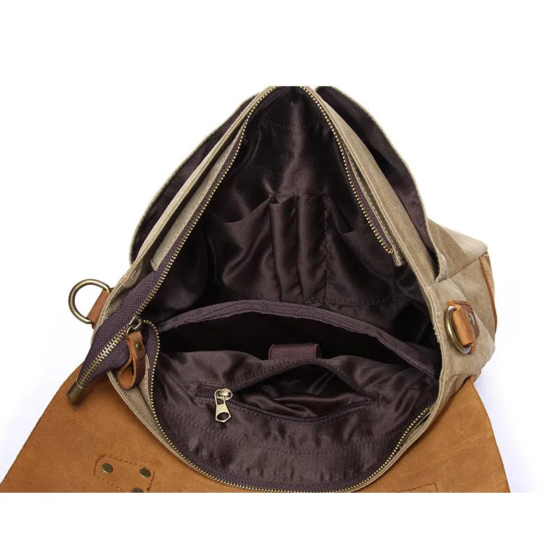 Lincoln Canvas Leather Messenger Bag