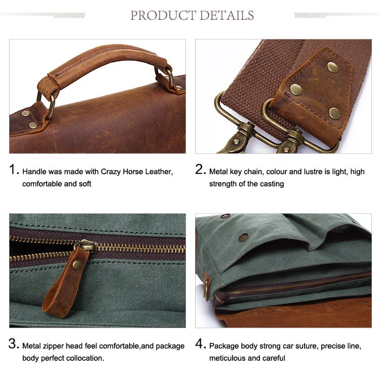 Lincoln Canvas Leather Messenger Bag