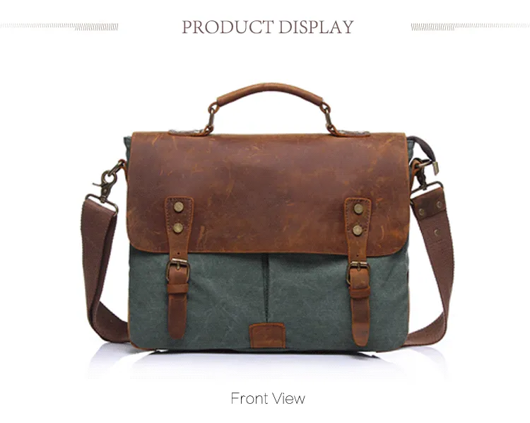 Lincoln Canvas Leather Messenger Bag