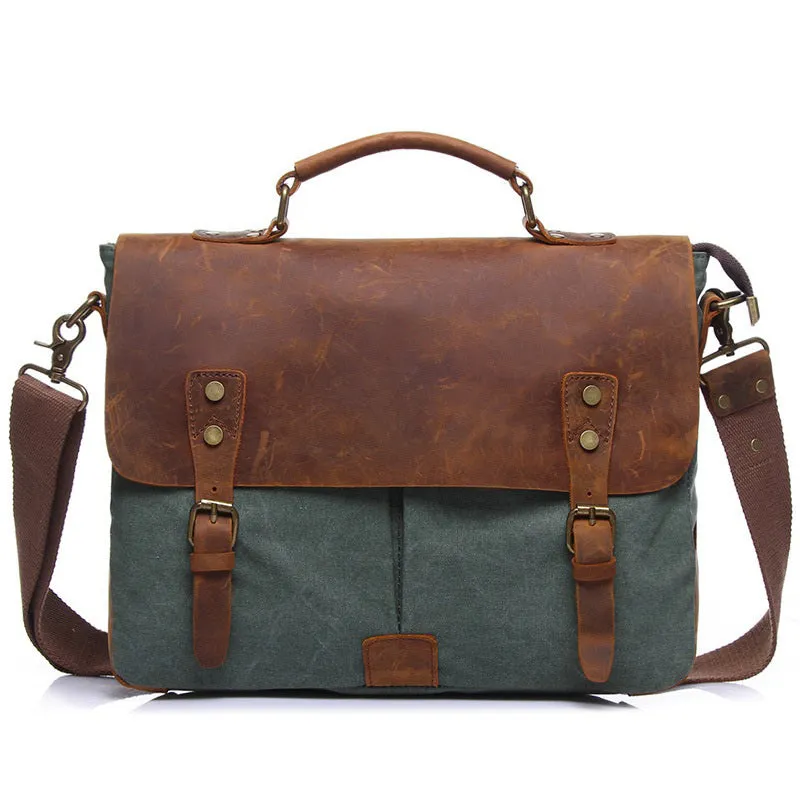 Lincoln Canvas Leather Messenger Bag