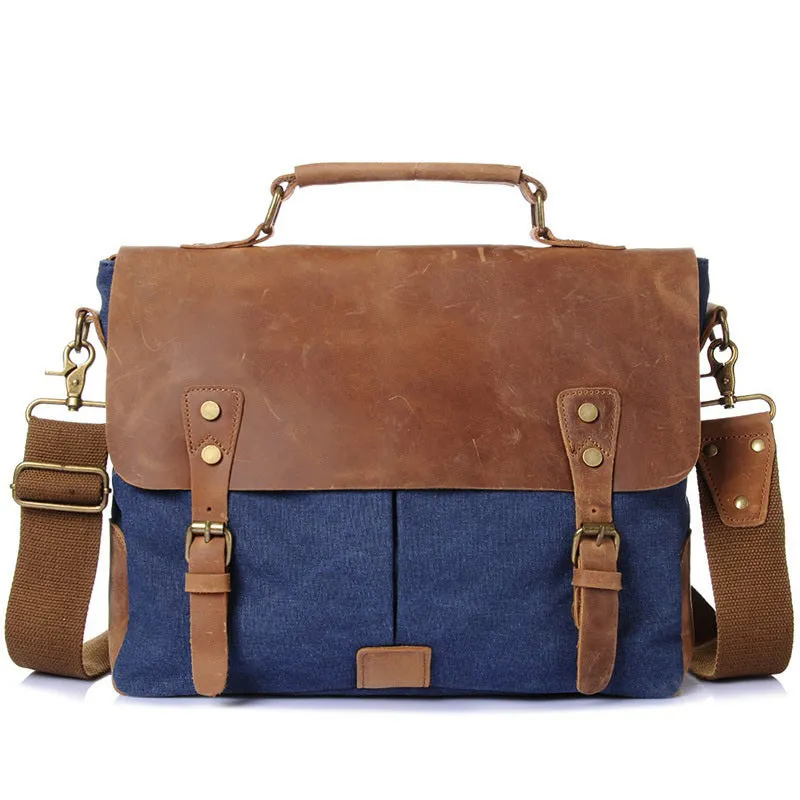 Lincoln Canvas Leather Messenger Bag