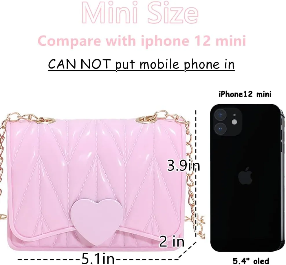Little Girl Mini Shoulder Bag, Toddlers Girls' Kids Purse Crossbody Heart Purse for Kids Girls (Pink)